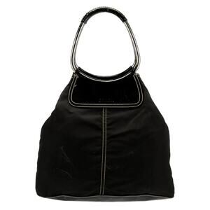 PRADA BLACK TESSUTO NYLON HOBO RING BAG